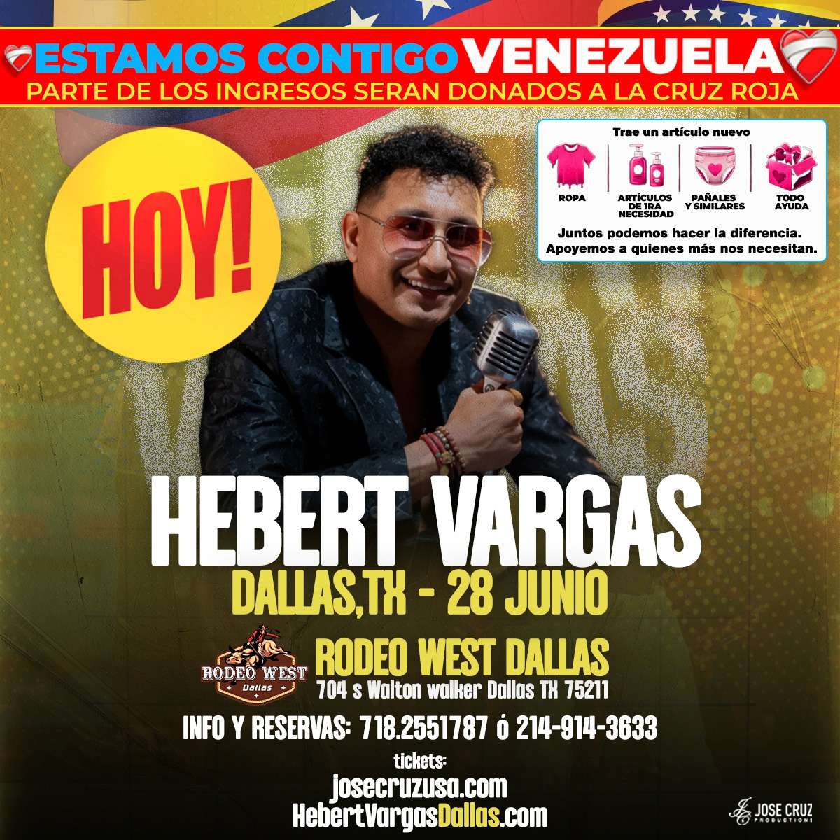 Hebert Vargas Concierto en Dallas, TX at Rodeo West Dallas - Dallas - Jun 28, 2026
