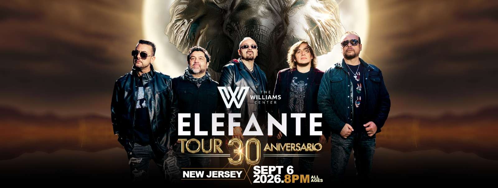Elefante tour 30 Aniversario en New Jersey at Williams Center - Rutherford - Sep 06, 2026