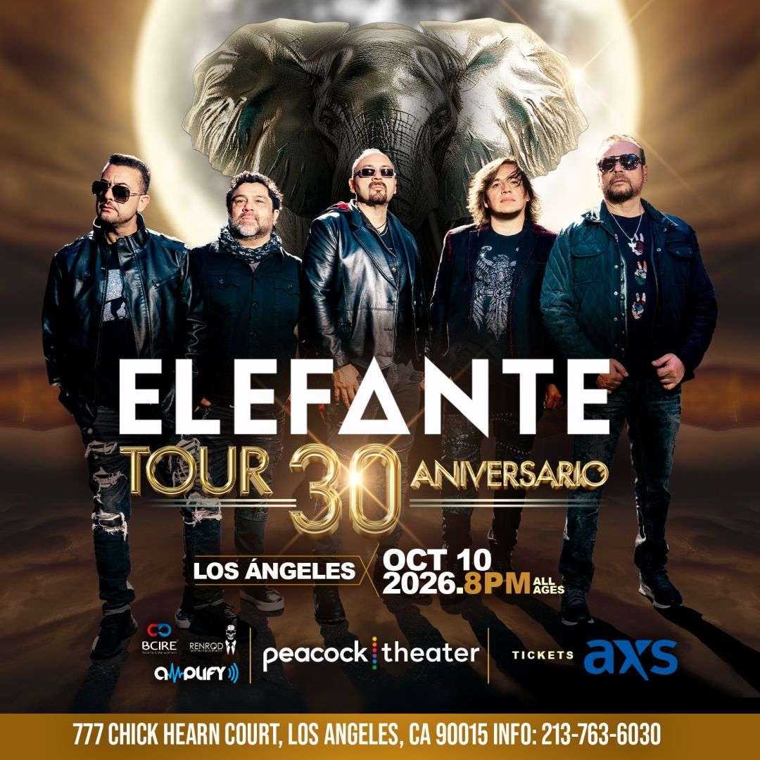 Elefante tour 30 Aniversario en Los Angeles at Peacock Theater - Los Angeles - Oct 10, 2026