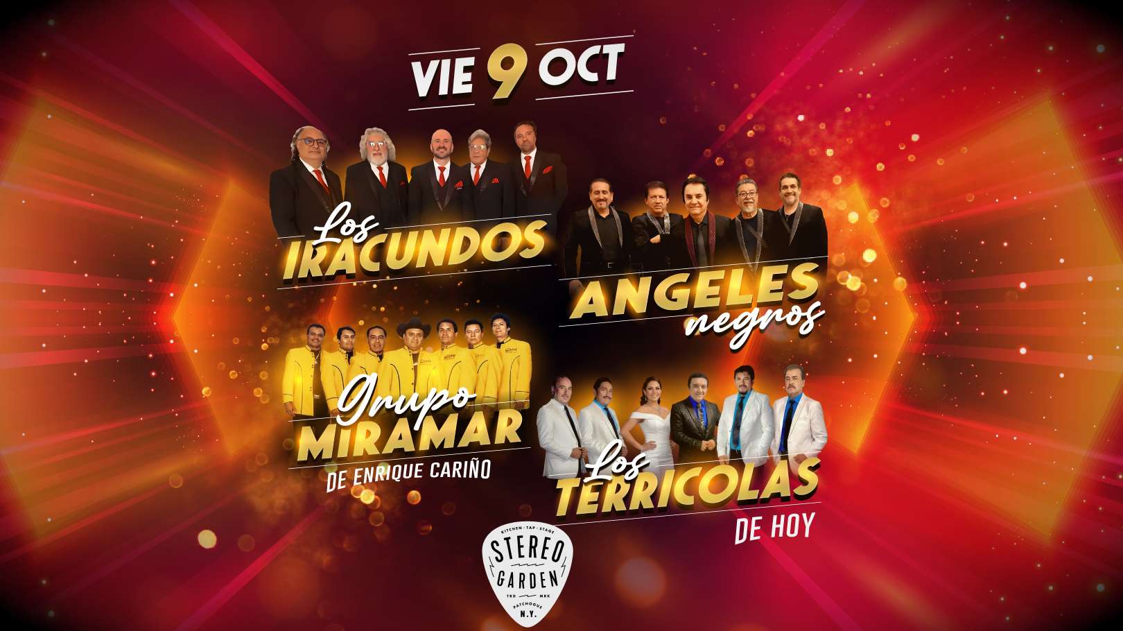 Los Iracundos, Los Angeles Negros, Miramar y Los Terricolas en Long Island at Stereo Garden - Patchogue - Oct 09, 2026