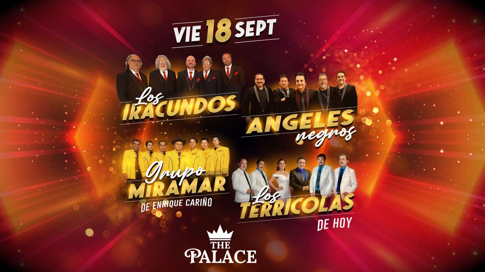 Los Iracundos, Los Angeles Negros, Miramar y Los Terricolas en Virginia at The Palace - Woodbridge - Sep 18, 2026