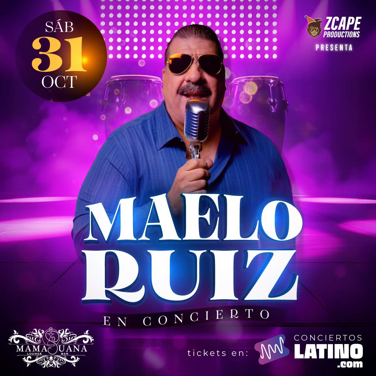 Maelo Ruiz en Orlando at Mamajuana Lounge & Bar - Orlando - Oct 31, 2026