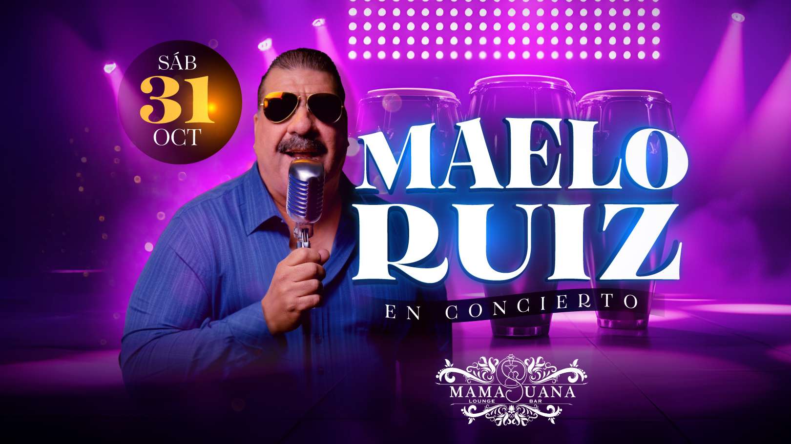 Maelo Ruiz en Orlando at Mamajuana Lounge & Bar - Orlando - Oct 31, 2026