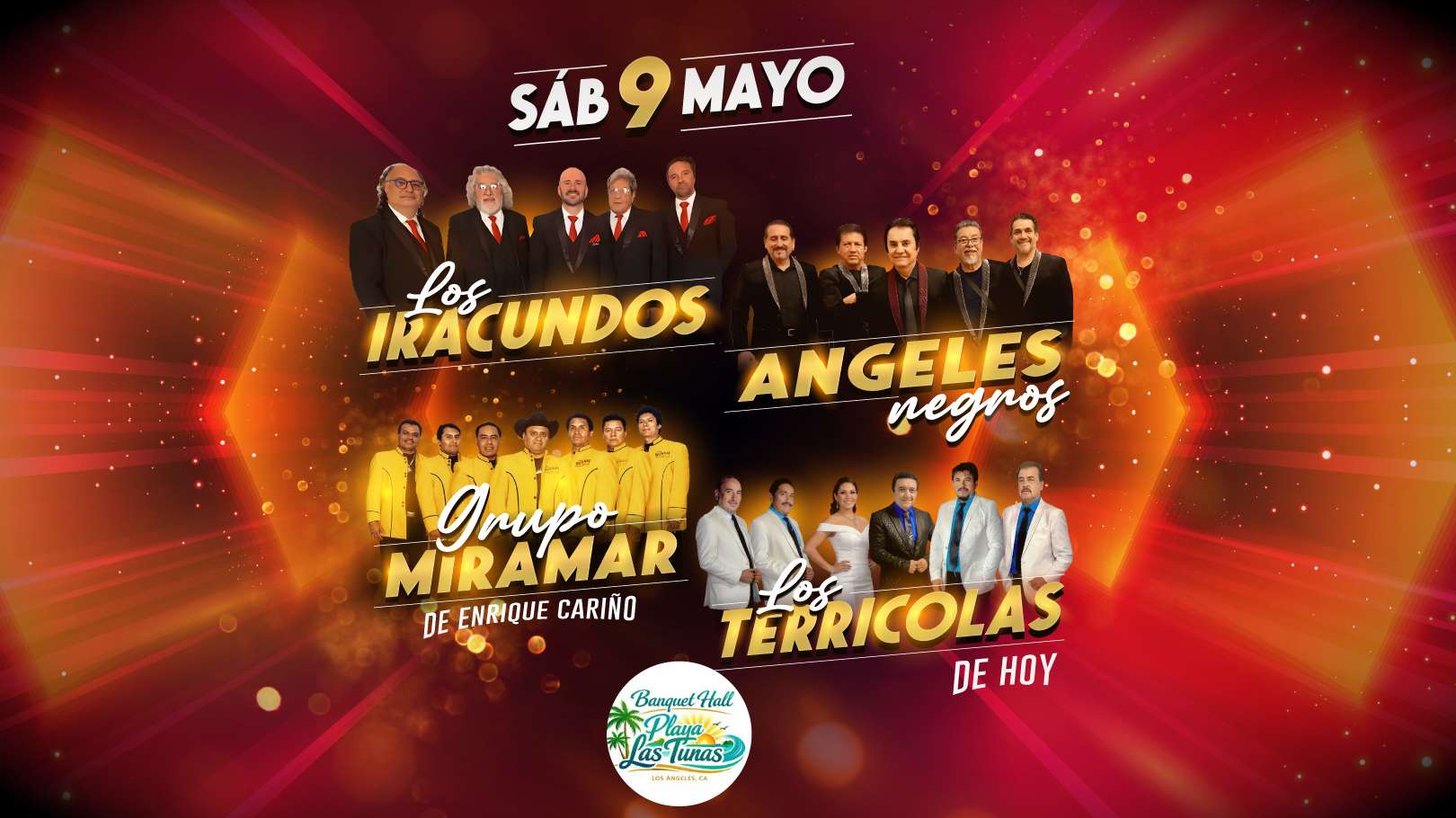 Los Iracundos, Los Angeles Negros, Miramar y Los Terricolas en Vivo en Los Angeles at Playa Las Tunas - Los Angeles - May 09, 2026
