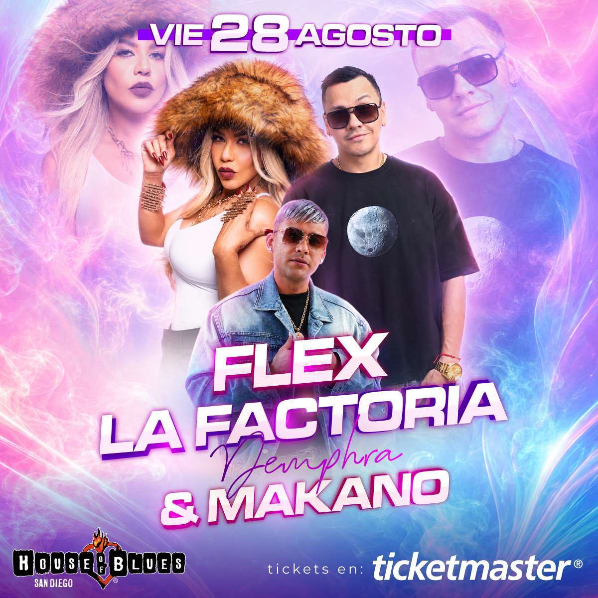 Flex, La Factoria y Makano en San Diego at House Of Blues San Diego - San Diego - Aug 28, 2026