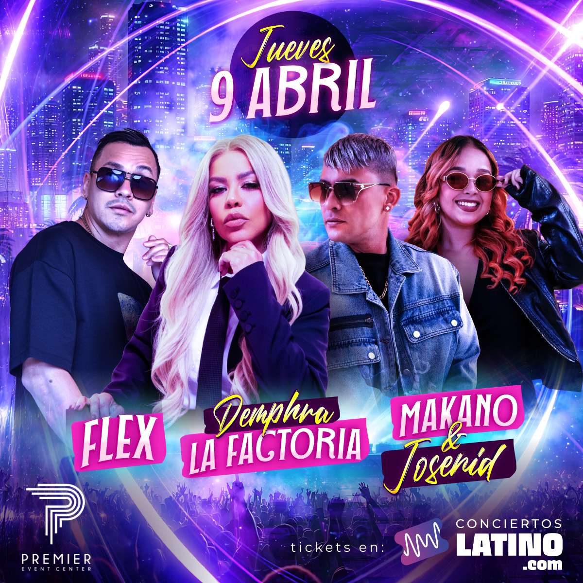 Flex, Factoria, Makano & Josenid en Vivo en Charlotte at Premier Event Center - Charlotte - Apr 09, 2026