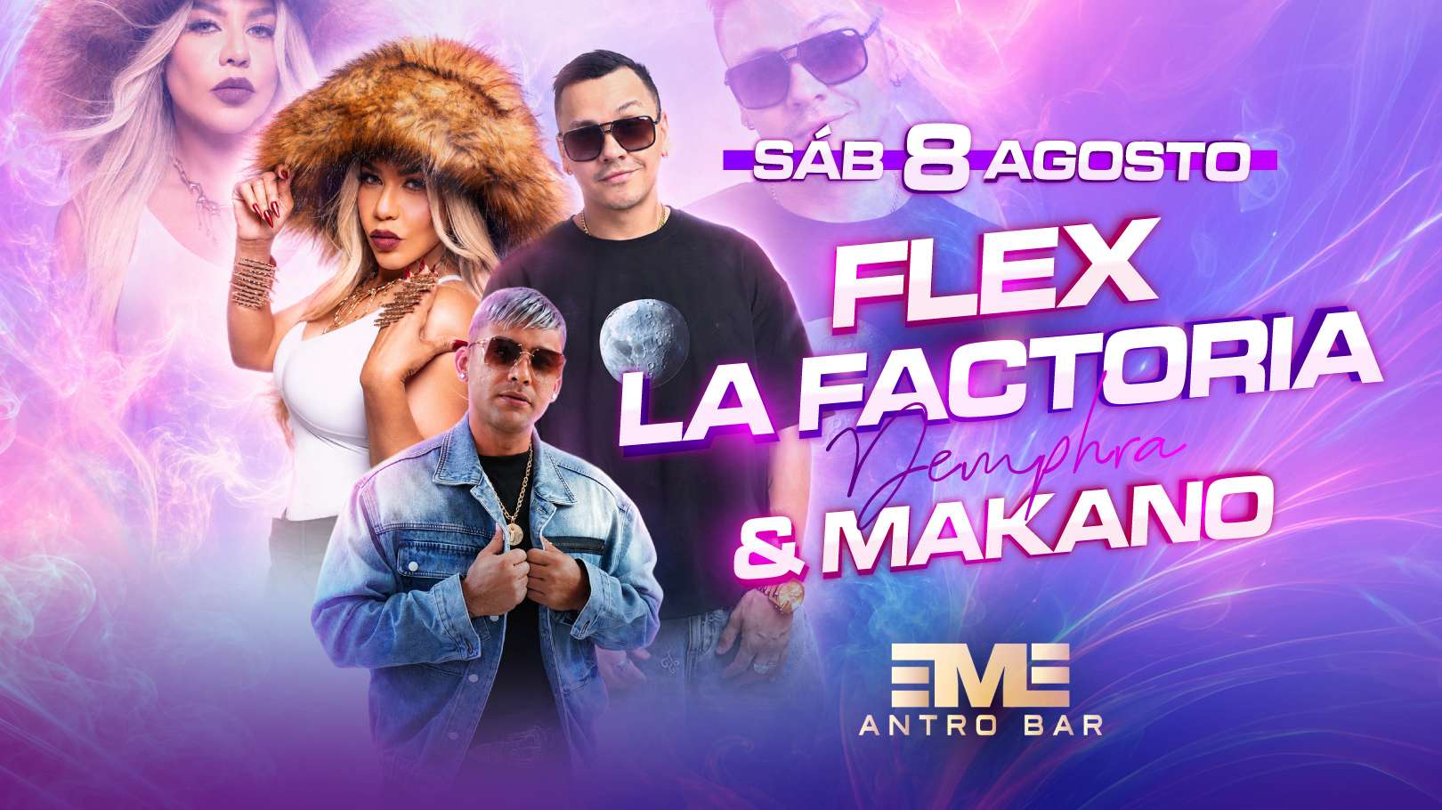 Flex, La Factoria y Makano en Minneapolis at EME Antro Bar - Minneapolis - Aug 08, 2026