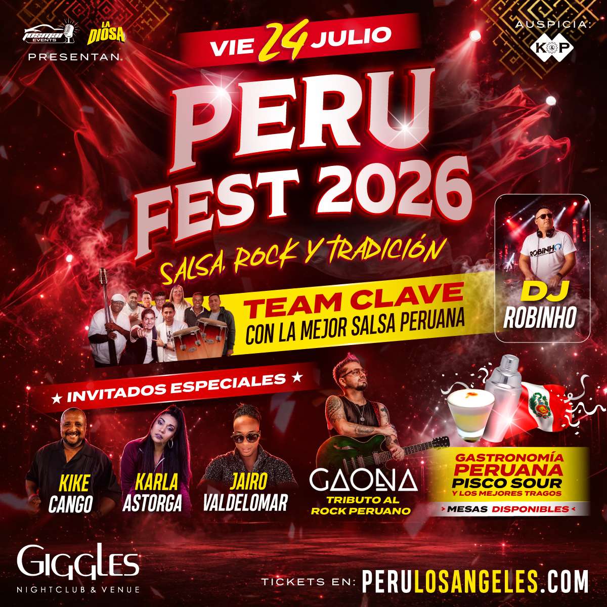 Peru Fest en Los Angeles at Giggles Night Club - Glendale - Jul 24, 2026