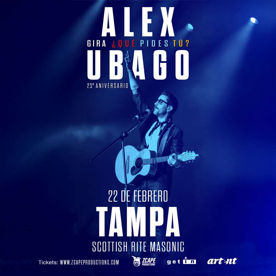 Alex Ubago en concierto en Tampa at Scottish Rite Masonic Center - Tampa - Feb 22, 2026