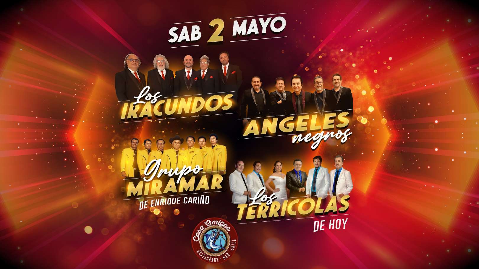 Los Iracundos, Los Angeles Negros, Miramar y Los Terricolas en Vivo en Las Vegas at Casa Amigos - Las Vegas - May 02, 2026