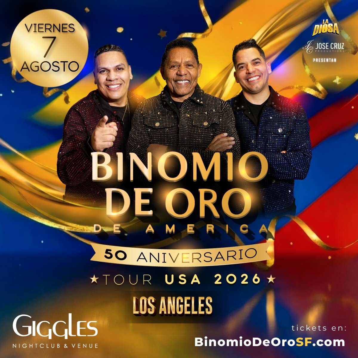 Binomio de Oro en Los Angeles at Giggles Night Club - Glendale - Aug 07, 2026