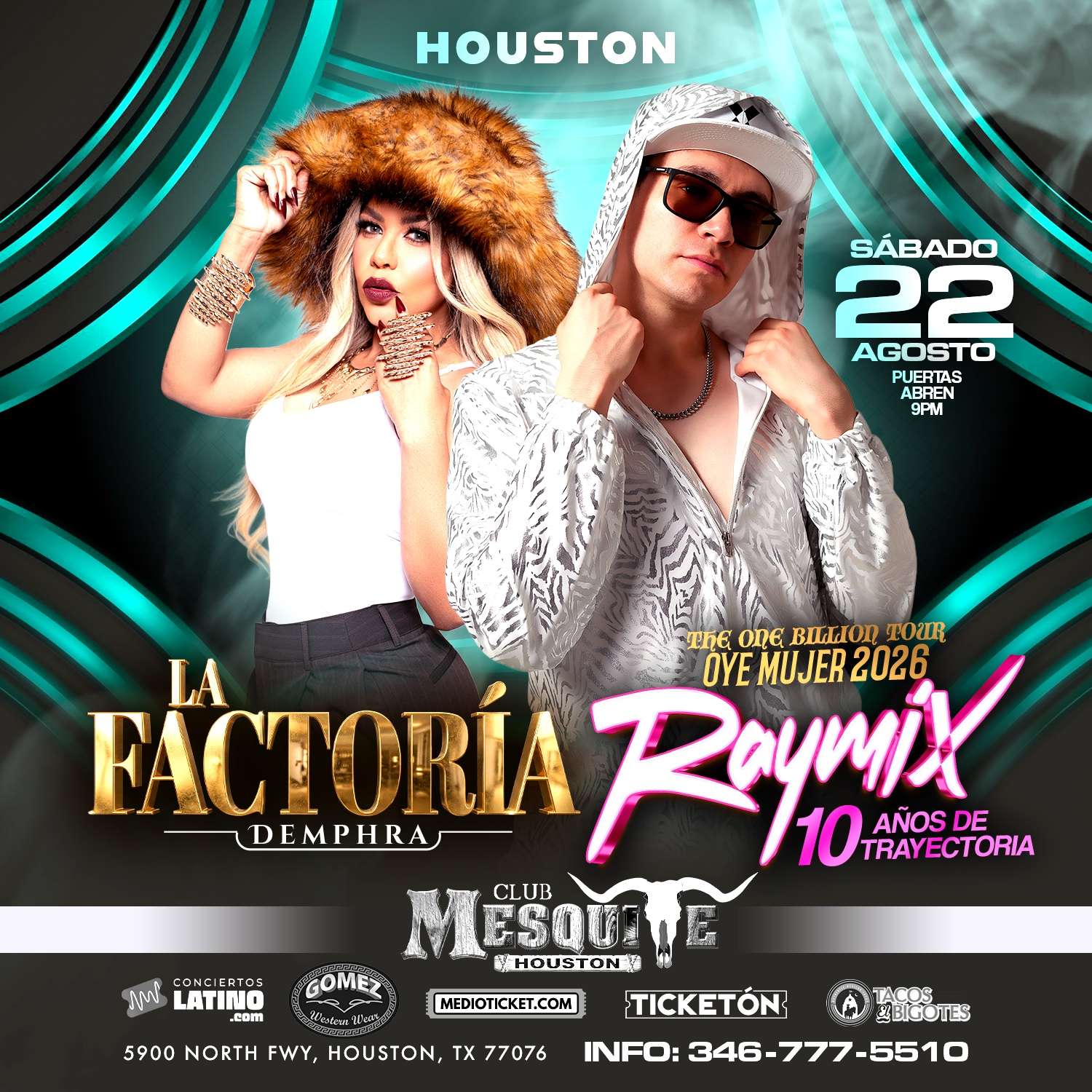 La Factoria Demphra y Raymix en Houston at Club Mesquite - Houston - Aug 22, 2026