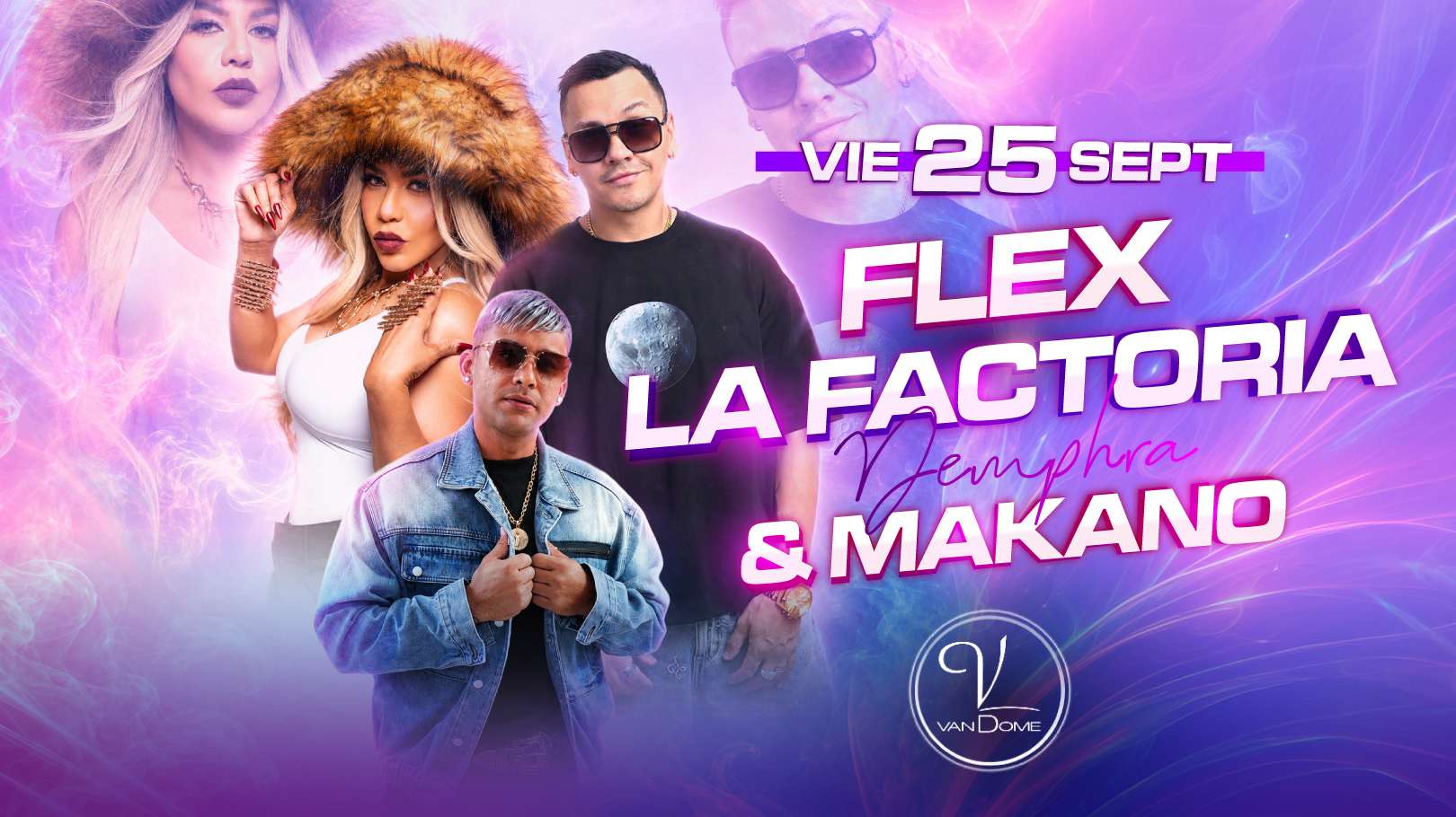Flex, La Factoria y Makano en New Haven at Club Vandome - New Haven - Sep 25, 2026