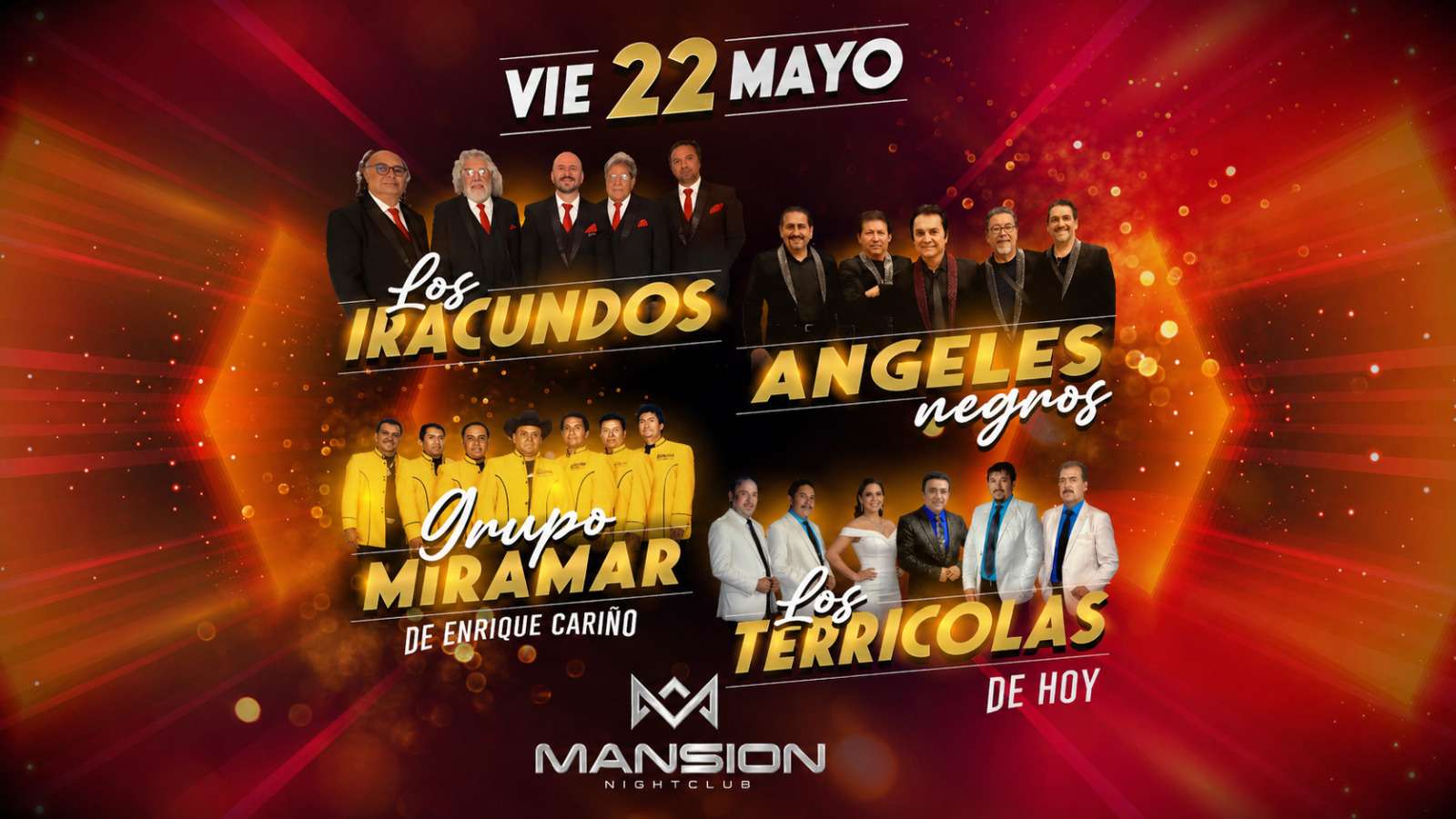 Los Iracundos, Los Angeles Negros, Miramar y Los Terricolas en Vivo en Winston Salem at Mansion Nightclub - Winston-Salem - May 22, 2026