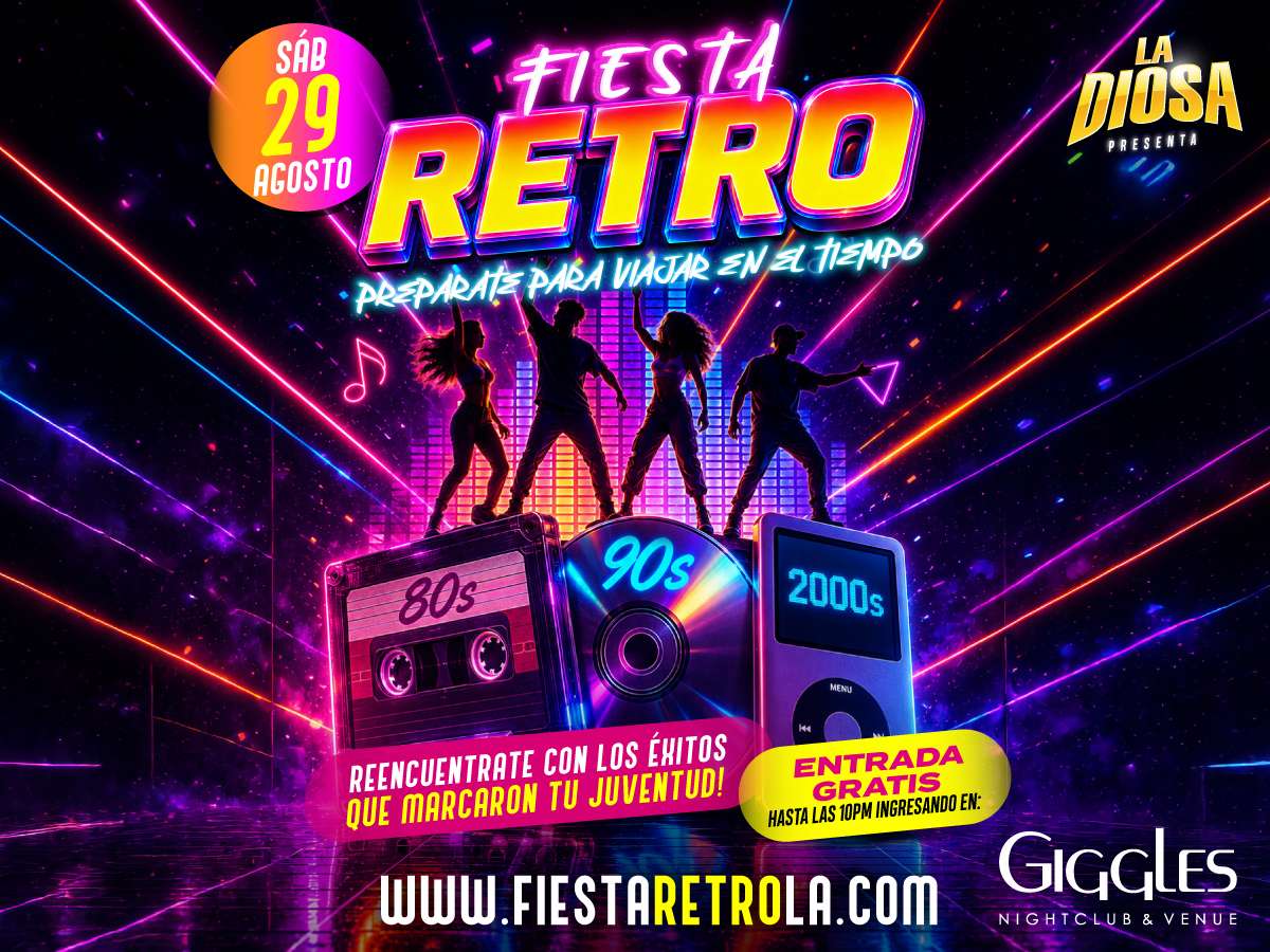 FIESTA RETRO | 80s, 90s & 2000s at Giggles Night Club - Glendale - Aug 29, 2026