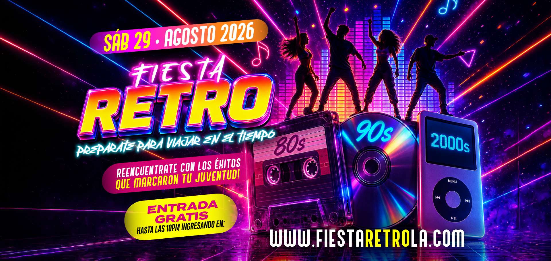 FIESTA RETRO | 80s, 90s & 2000s at Giggles Night Club - Glendale - Aug 29, 2026