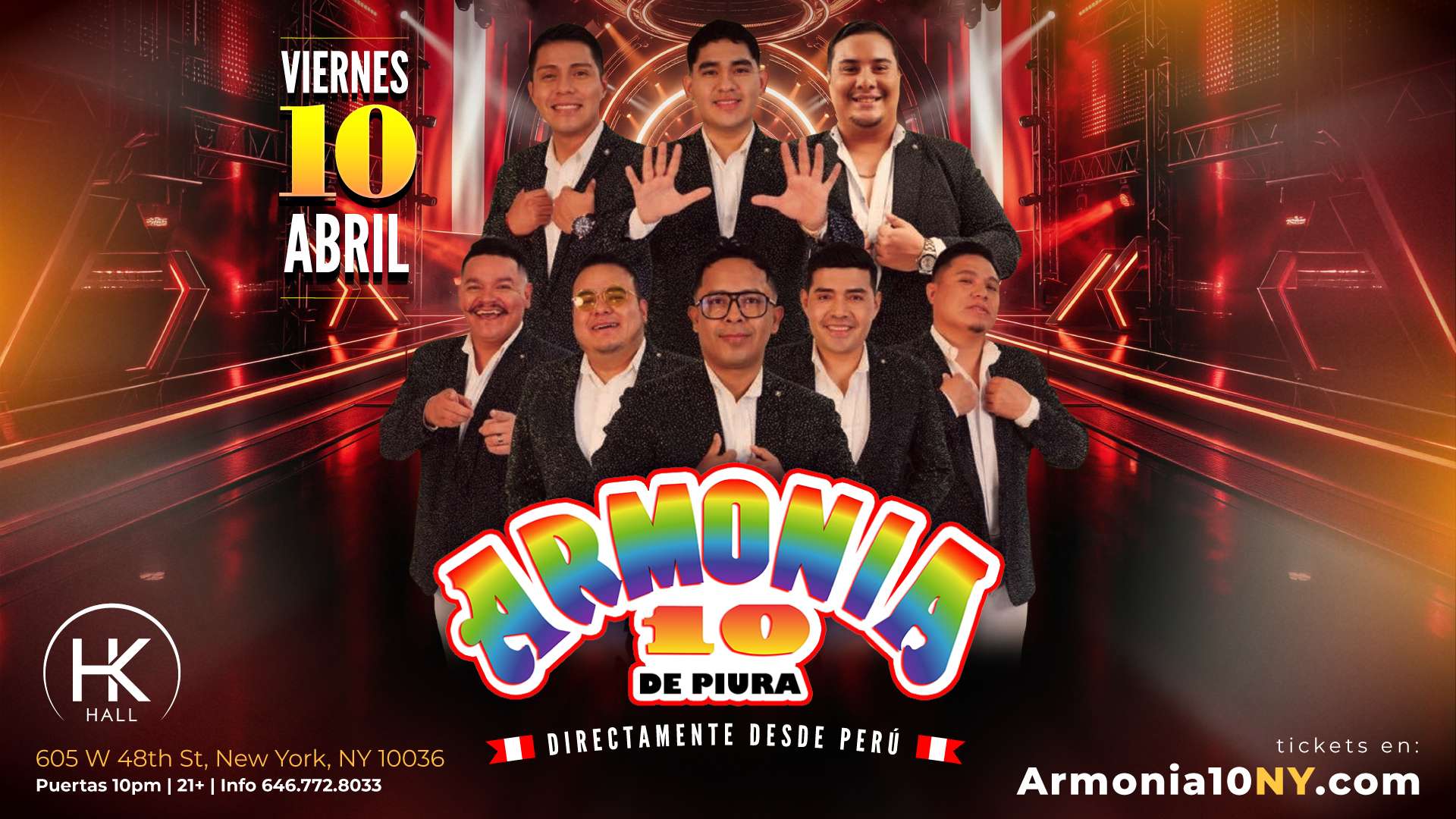 Armonia 10 en VIVO en New York at Hk Hall New York - Manhattan - Apr 10, 2026