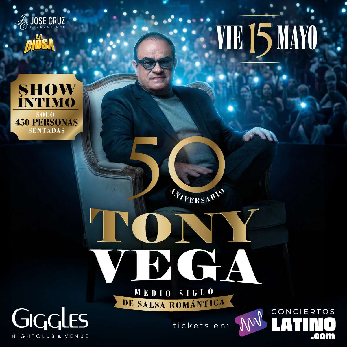 Tony Vega en Los Angeles – Show intimo en Vivo at Giggles Night Club - Glendale - May 15, 2026