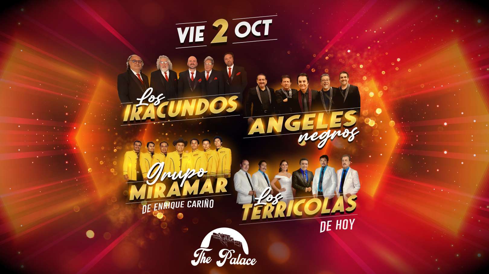 Los Iracundos, Los Angeles Negros, Miramar y Los Terricolas en New York at The Palace NY - Queens - Oct 02, 2026