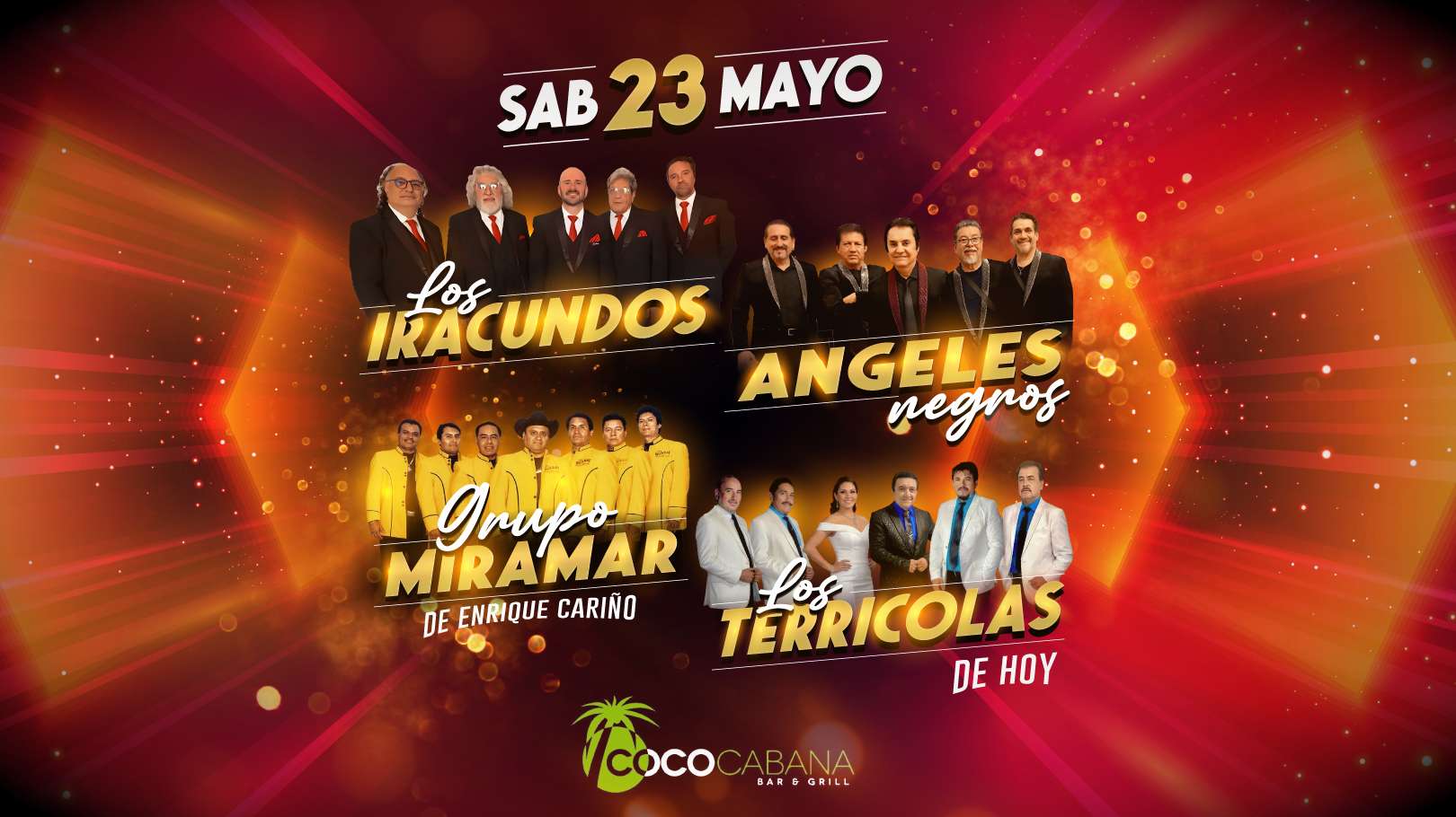 Los Iracundos, Los Angeles Negros, Miramar y Los Terricolas en Vivo en Maryland at Coco Cabana - Adelphi - May 23, 2026