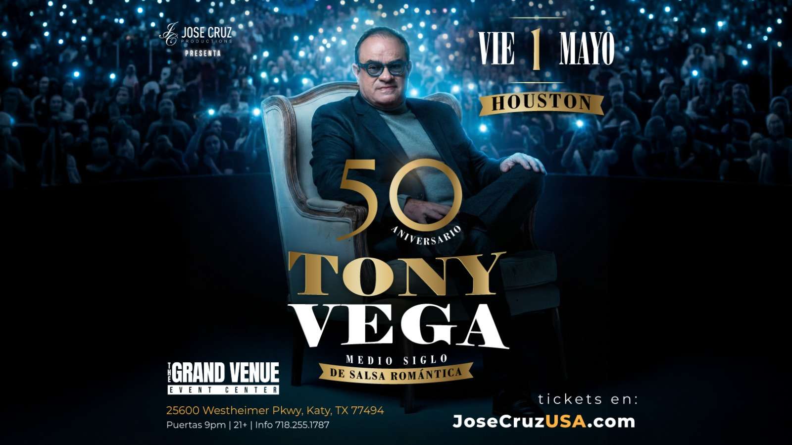 Tony Vega en Houston at The Grand Venue Event Center - Katy - May 01, 2026