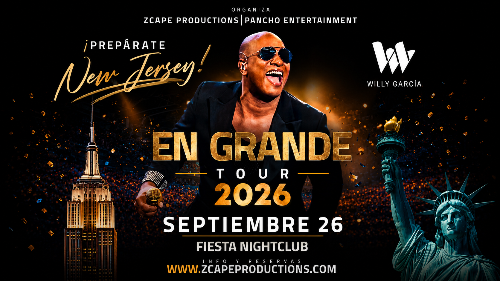 Willy Garcia en New Jersey at Fiesta Night Club - Passaic - Sep 26, 2026