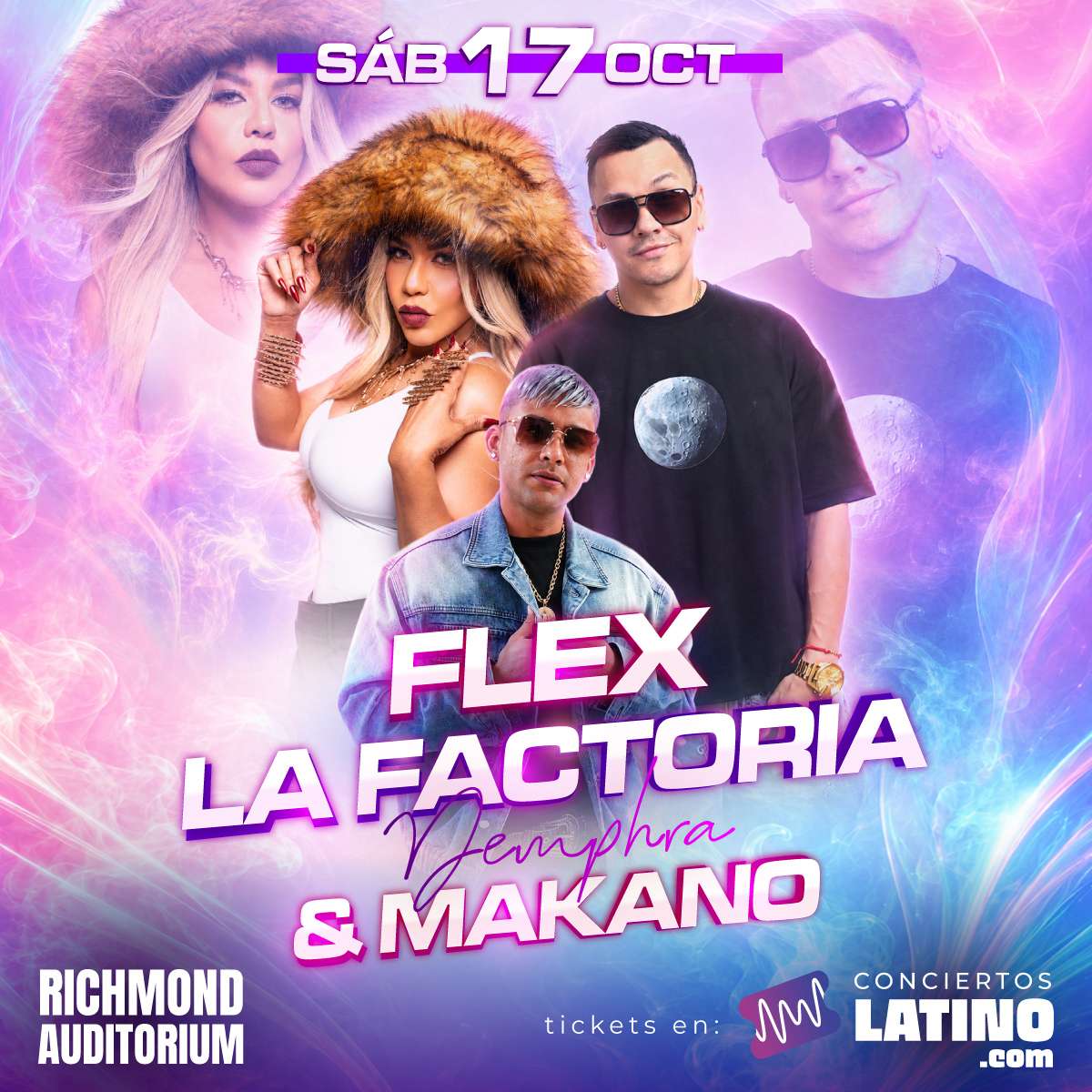 Flex, La Factoria y Makano en Richmond at Richmond Auditorium - Richmond - Oct 17, 2026