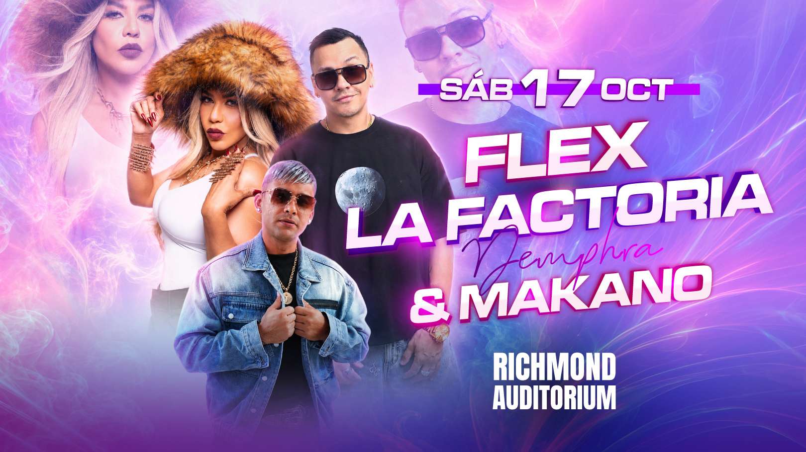 Flex, La Factoria y Makano en Richmond at Richmond Auditorium - Richmond - Oct 17, 2026