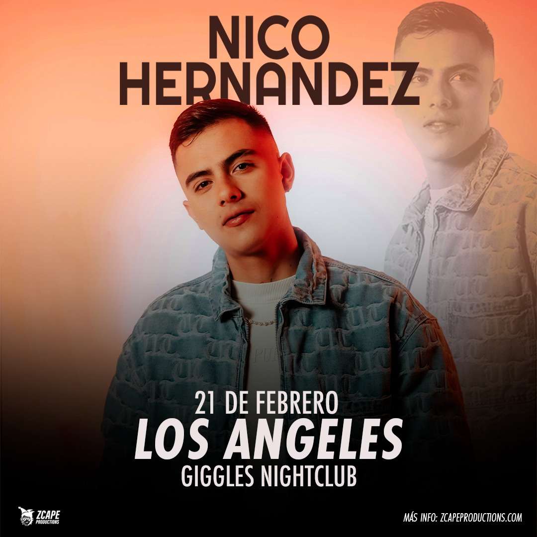 Nico Hernandez en VIVO en Los Angeles at Giggles Night Club - Glendale - Feb 21, 2026