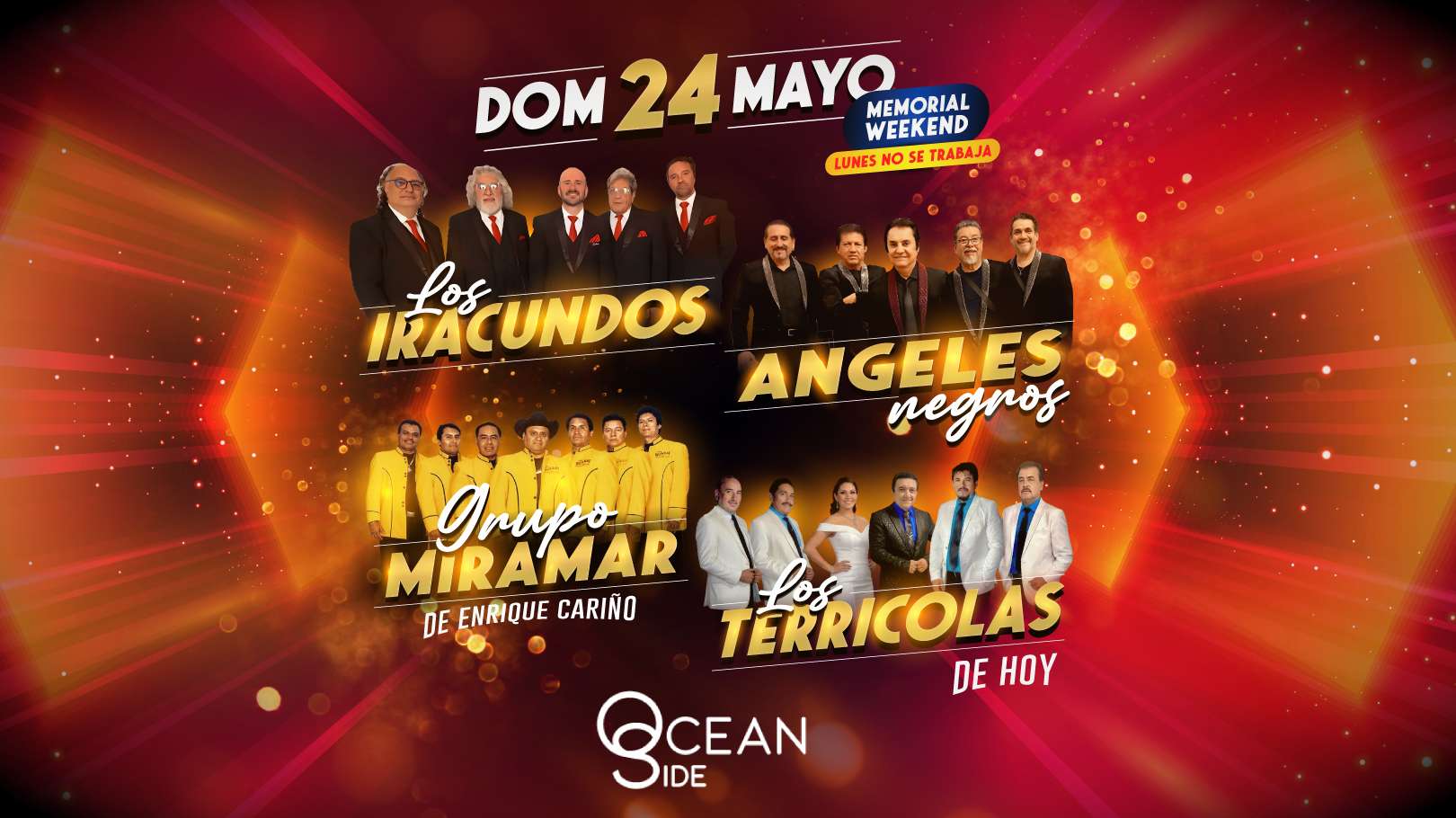 Los Iracundos, Los Angeles Negros, Miramar y Los Terricolas en Vivo en Boston at Oceanside Events Center - Revere - May 24, 2026
